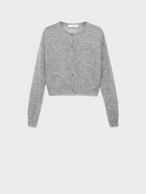 Short alpaca wool-blend cardigan